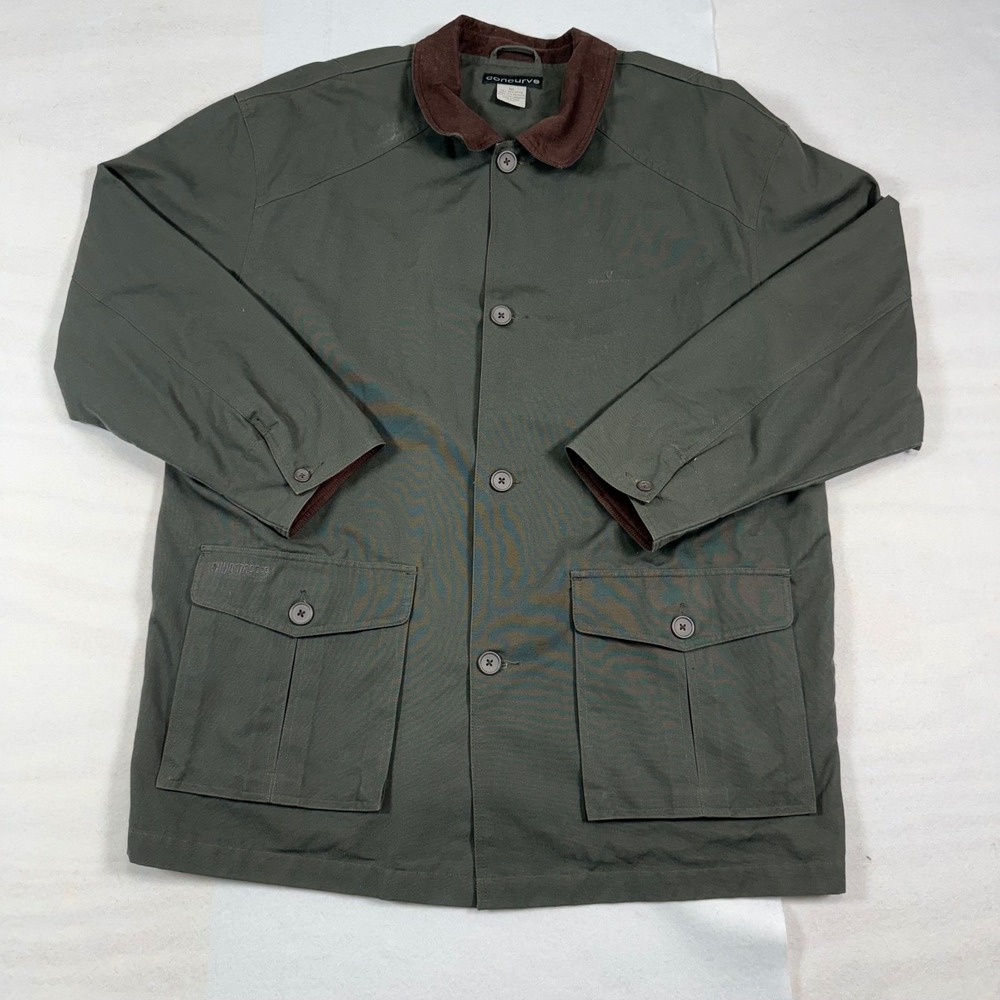Vintage Concurve Windstopper Jacket Mens XXL Green Cotton Chore Coat
